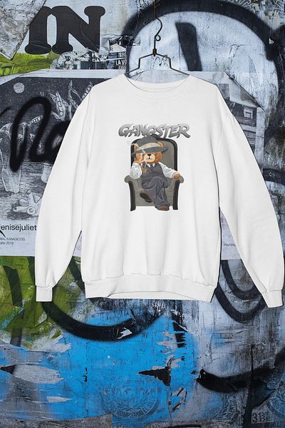 SUNFREE Φούτερ Unisex Gangster Teddy με στάμπα Oversize