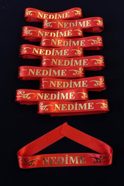 ZEYMERADE Kırmızı Nedime Kol Kurdele Bileklik Bant, Kına Gecesi Düğün Bride Bekarlığa Veda Söz, 1 Adet