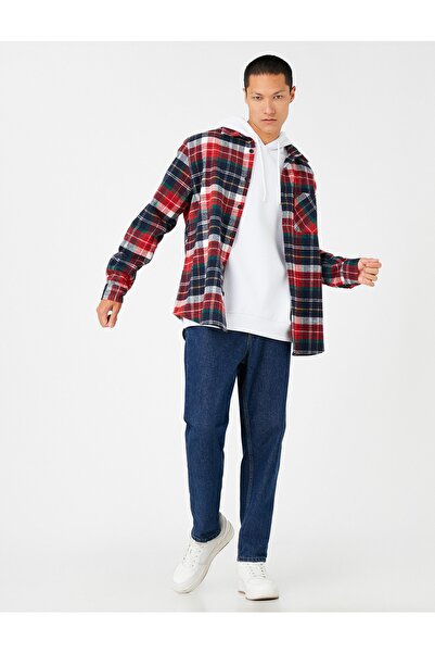 Koton Καρό πουκάμισο ξυλοκόπου με λεπτομέρεια τσέπης και μακρύ μανίκι