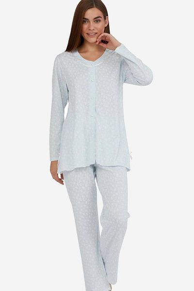 AYYILDIZ Pyjama - Blau - Unifarben
