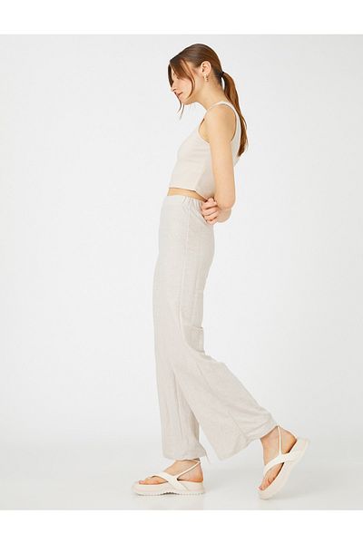 Koton Hose - Ecru - Wide Leg