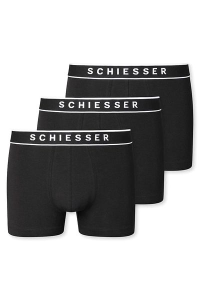 Schiesser Herren-Shorts im 3er-Pack – Serie „95/5“, Logo-Pack, S-XXL