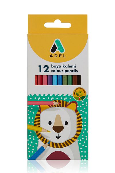 Adel 12 Colors Dry Paint Full Size Cardboard Box