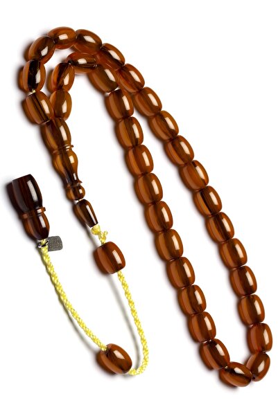 OTTOTESBİH Κεχριμπαρένιο ροζάριο με φούντα σύστημα 8x11mm με υπογραφή και κού...