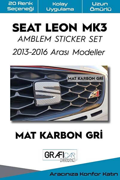 GRAFİCAR مجموعة ملصقات شعار سيات ليون Mk3 2013-2016/بدون مكياج