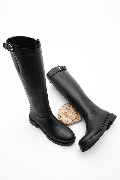 Marjin Stiefel - Schwarz - Flacher Absatz