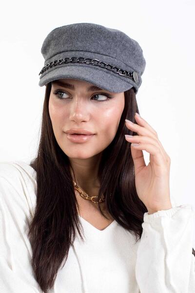 LadyColor Dámská a pánská Chain Cuff Captain Zimní čepice Unisex Smoked