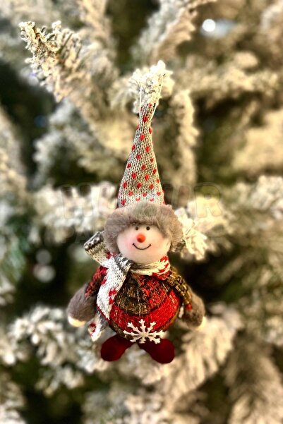 Huzur Party Store Sağlık Şans Cücesi Yılbaşı Ağacı Asmalık 18 Cm Süs Kırmızı Ekoseli Kıyafetli Kaliteli Ağaç Çam Süsü