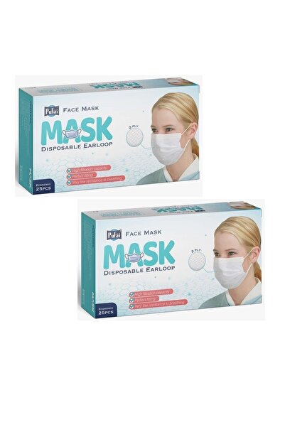 Pufai Tek Kullanımlık Full Ultrasonik Yüz Ağız Cerrahi Maske 3 Katlı Burun Te...