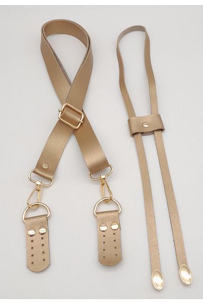 angel çanta aksesuar Χρυσό χρώμα Τεχνητό δέρμα 120x2,4cm Ρυθμιζόμενη τσάντα Σετ κορδόνι με λαβή Ανοιχτόχρωμο μεταλλικό