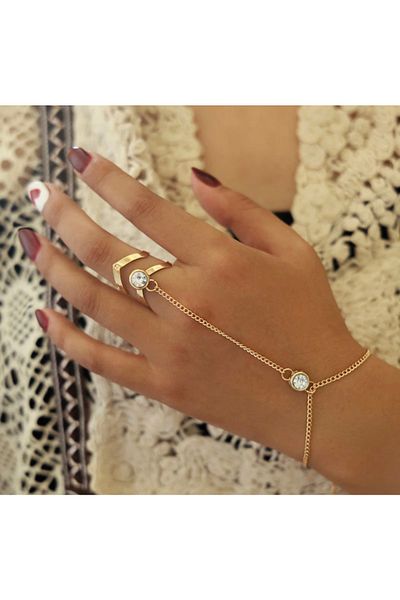 Girift Vintage Basilisk Ring Model Stoned Shahmeran - Wrist Chain