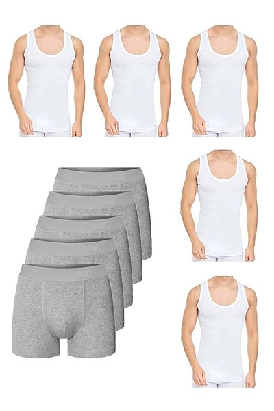 BATU UNDER WEAR Buw American 10 Piece Undershirt and Boxer Set 5 Boxers 5 Undershirts