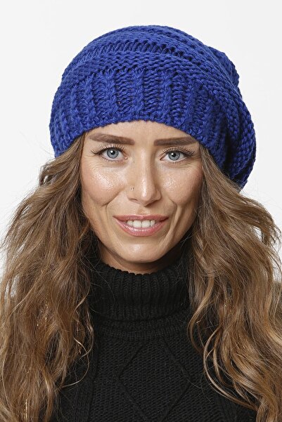 emybox Boyunluk Özellikli Triko Örgü Bere Kadın Kışlık Örgülü Renkli Şapka