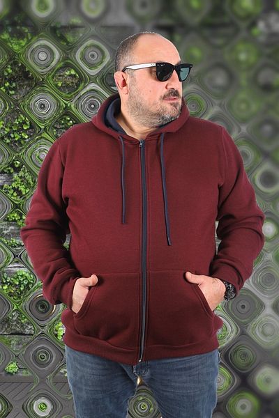 MocGrande Μεγάλο μέγεθος Unisex Hooded 3ip Sweat 11701 Murdum