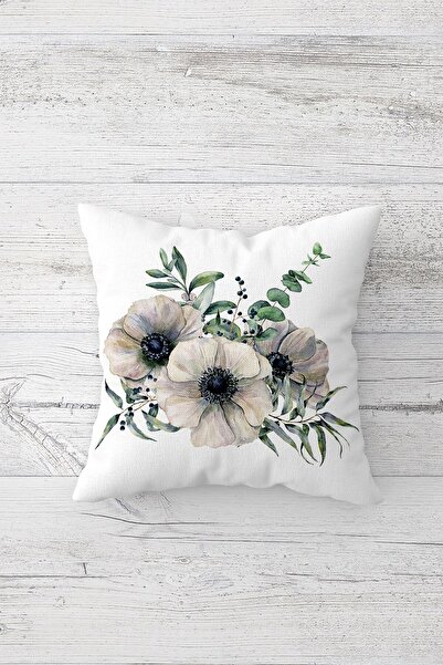 on the clouds Flower Bouquet Patterned Hidden Zippered Throw Pillow Cover Sofa Pillow Cover Set (4 Pieces)