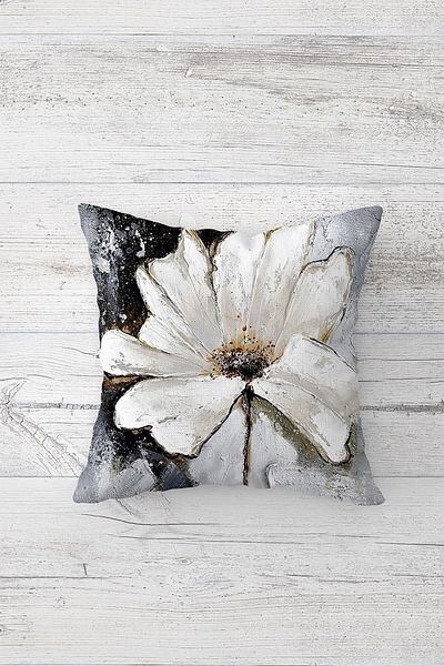 linazaitun Watercolor Flowers Patterned Hidden Zippered Throw Pillow Cover Sofa Pillow Cover Set(4pcs)