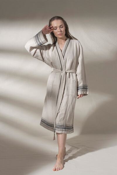 Buldans Marl Linen Bathrobe