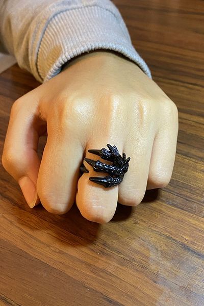 axexuar Claw Model Adjustable Black Men's Women's Ring