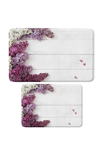 Monnhein Sevimli Baskılı 2'li Banyo Paspası Seti - Kaymaz Tabanlı, Makinada Y...