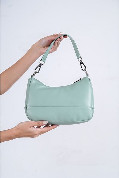 Solo Bag Τσάντα μπαγκέτας με πράσινο σταυρό μέντας