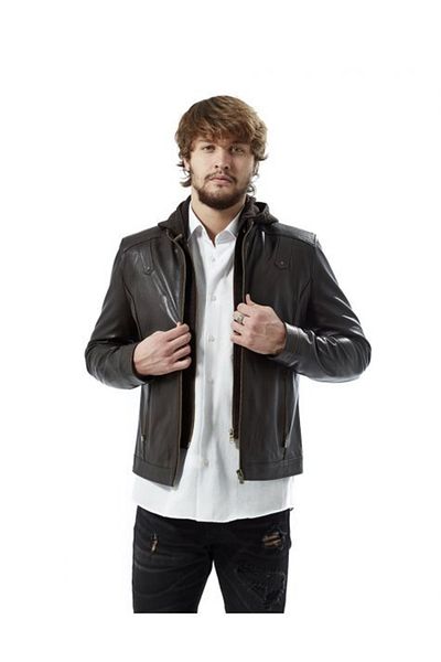 Hodore Wanda Hooded Leather Coat