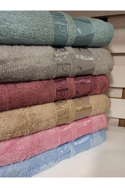 ŞENER HOME Σετ 6 πετσετών πρώτης ποιότητας μπαμπού 50x90 για το χέρι και το πρόσωπο σε σκούρα χρώματα