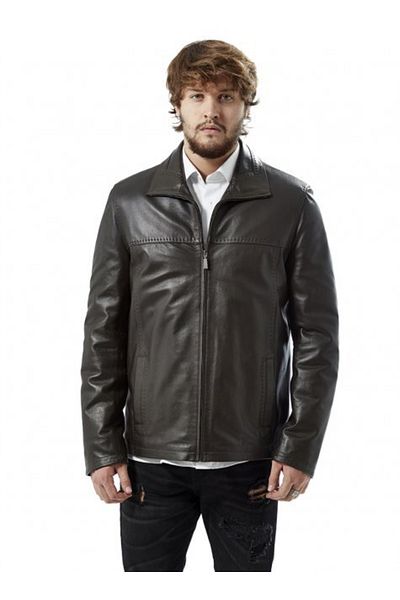 Hodore Cashier Brown Leather Coat