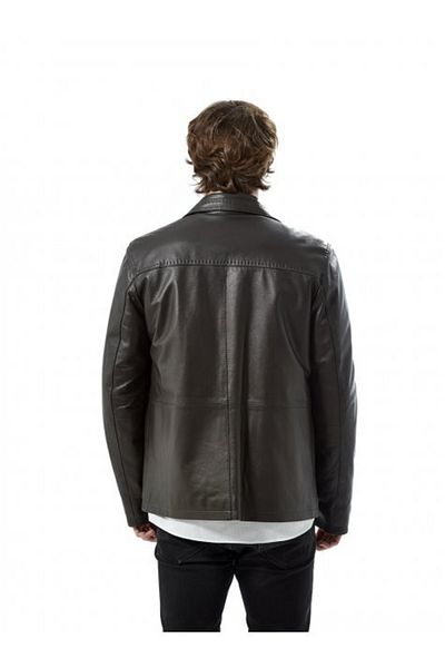 Hodore Cashier Brown Leather Coat
