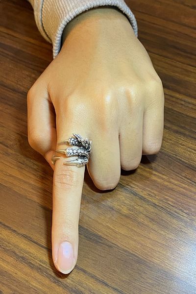 axexuar Claw Model Adjustable Black Men's Women's Ring