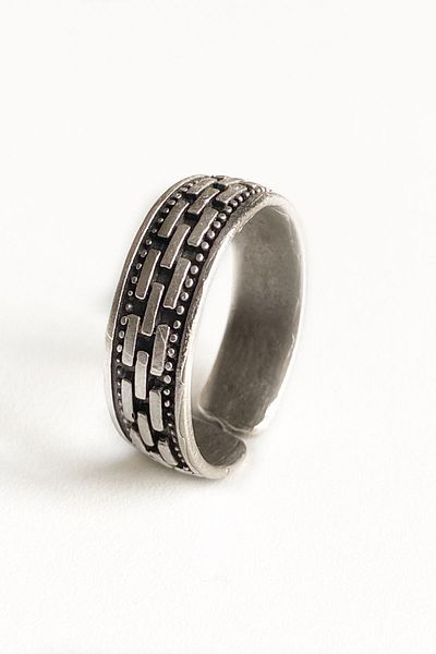 axexuar Antique Old Age Model Black Silver Gray Adjustable Men Women Ring Wedding Ring