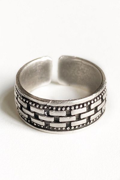 axexuar Antique Old Age Model Black Silver Gray Adjustable Men Women Ring Wedding Ring