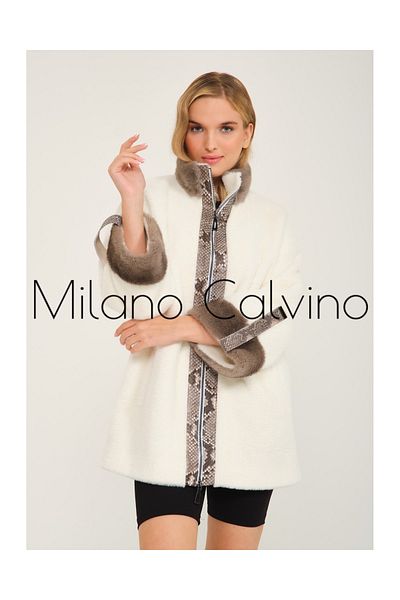 Milano Calvino Alcboll White Alcantara Fur Coat