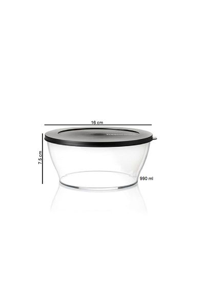 Tupperware Royal Cap 990 Ml Black Storage Serving Container