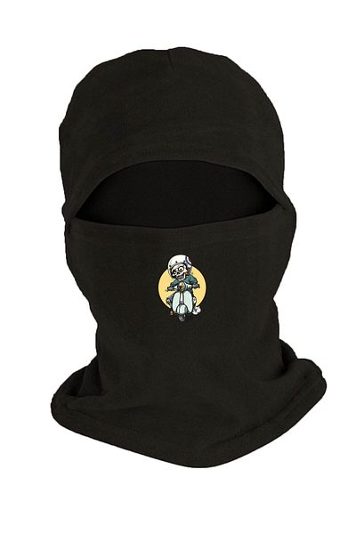 Zeron Tasarım Skull Riding Motor Printed Winter Fleece Snow Mask Black Bll1287