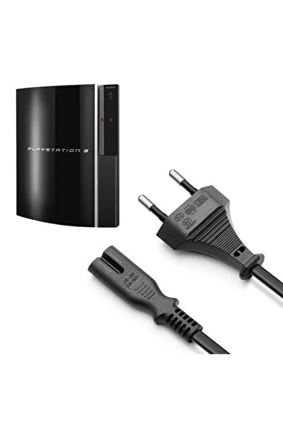 POPKONSOL Ps3 Güç Kablosu Playstation 3 Uyumlu Güç Kablosu Power 2 Pin Kablo