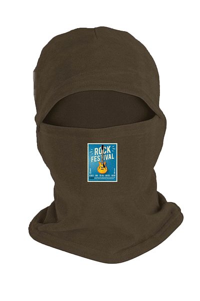 Zeron Tasarım Rock Festival Printed Winter Fleece Snow Mask Khaki Bll1561