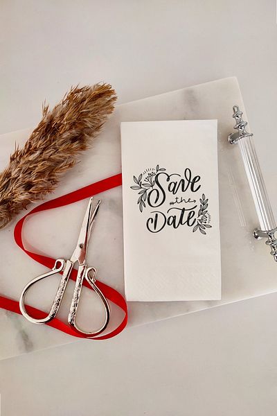 NapkinStore Save The Date Printed Napkin 20 Pack ( Pss98)
