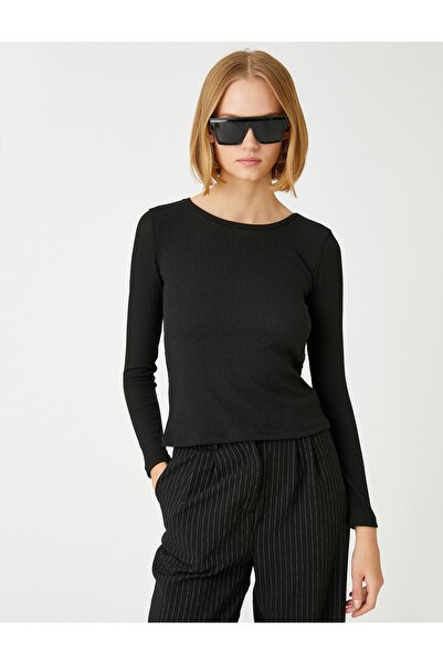 Koton Žebrované tričko Basic s dlouhým rukávem