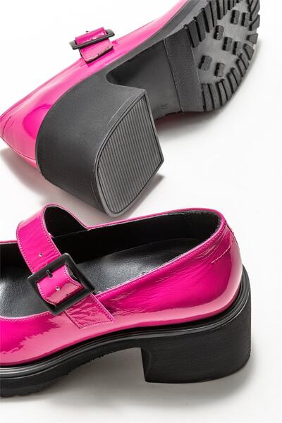 Elle Shoes Fuşya Deri Kadın Topuklu Ayakkabı