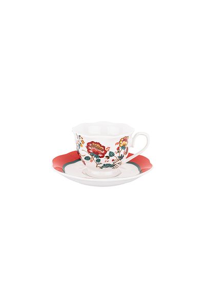 Tantitoni Cross Stitch New Bone Coffee Cup Set