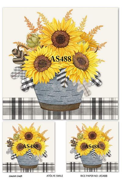 LİNEART Brass Decopage Paper La-as488