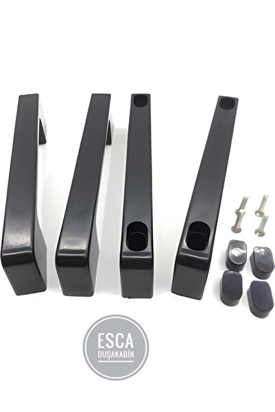 Esca Lüx Siyah Sertplastik Cam Duşakabin Kulp Takımı 14-16 Mm.uyumlu. Duşakabin
