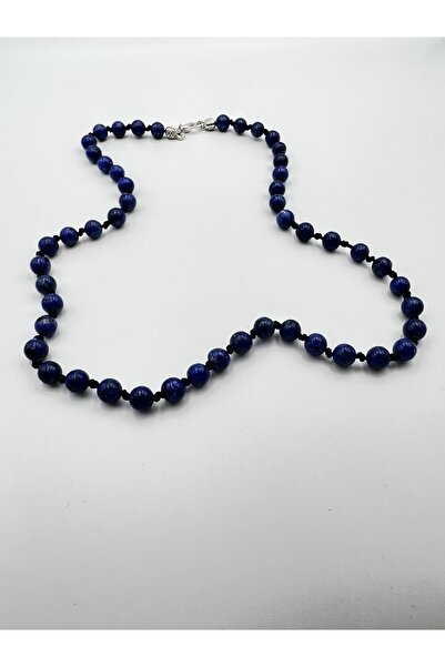 GÜMÜŞTEL EL SANATLARI Sertifikalı Doğal Taş Lapis Lazuli Taşı Kolye Aaa Kalite 6mm