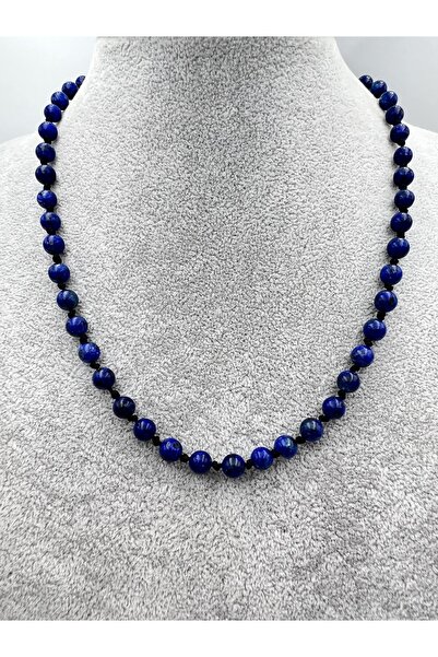 GÜMÜŞTEL EL SANATLARI Sertifikalı Doğal Taş Lapis Lazuli Taşı Kolye Aaa Kalite 6mm