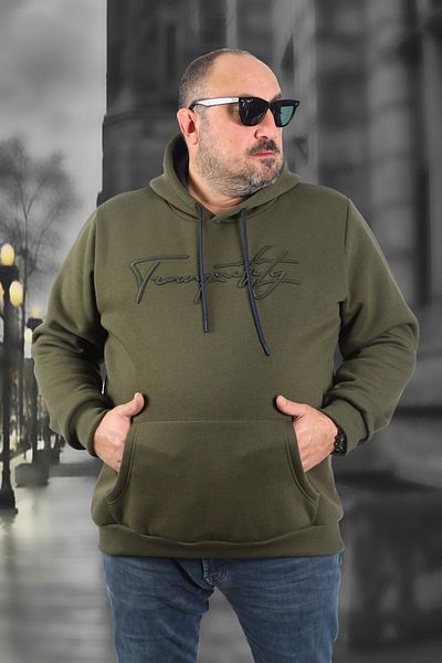 MocGrande Sweat με κουκούλα μεγάλου μεγέθους - Twenty 22741 Khaki