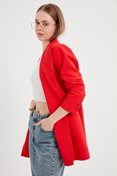 You&More Kadın Kırmızı Blazer Ceket