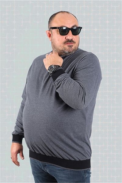 Starbattal Large Size Long Sleeve T-Shirt 22729 Anthracite