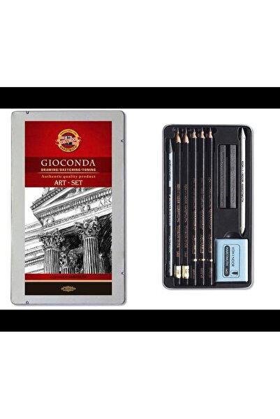 Koh-i Noor Südor Gioconda Art Set 10 Parça Karakalem Resim Seti Metal Kutu