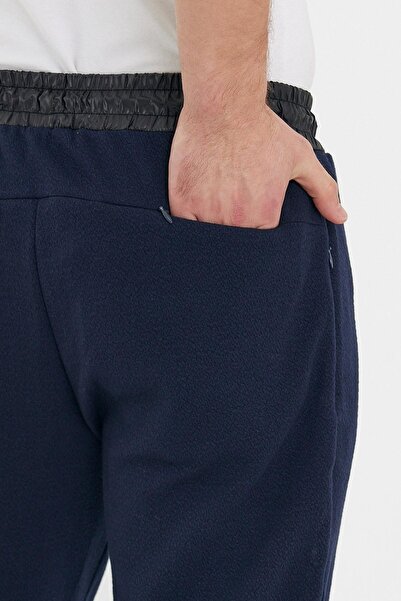 ENQUE Erkek Bol Lastikli Jogger Basic Chino Lacivert Pantolon