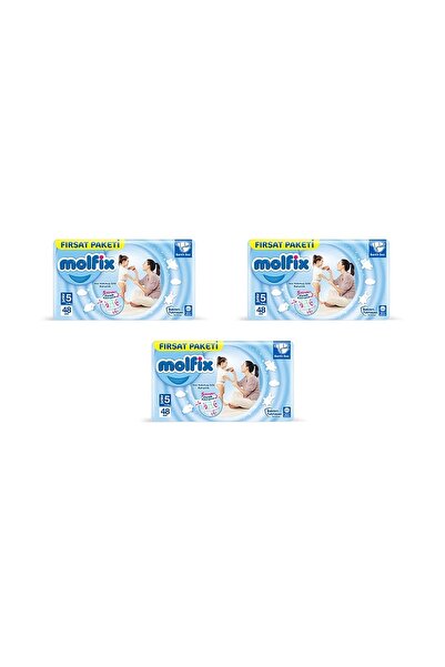 Molfix حفاضات أطفال مقاس 5 - عبوة من 48 قطعة، 3 عبوات مكونة من 144 قطعة